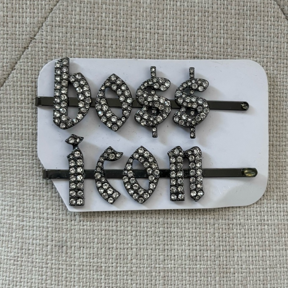 Justine Marjan x Kitsch Set of 2 Rhinestone Barrettes NWT & Never Used.